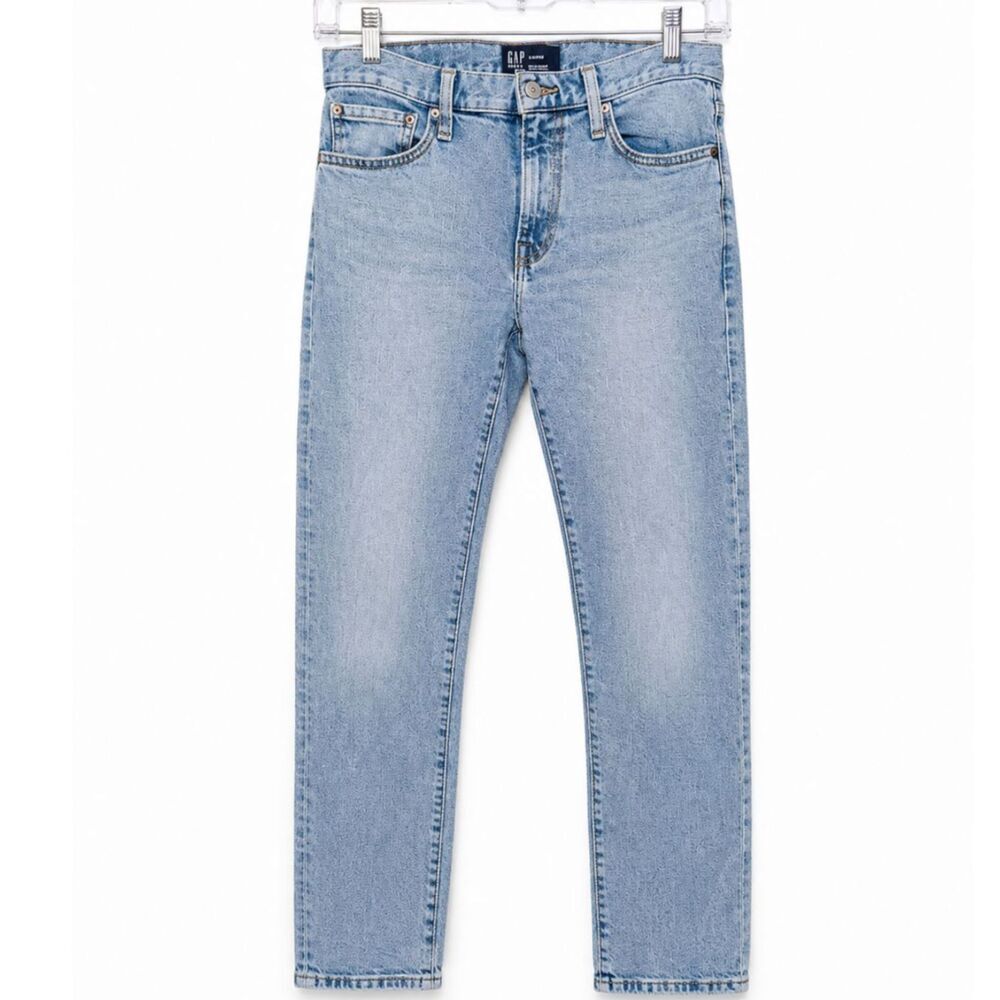 GAP Denim Straight Leg Stone Wash Jeans Size 29x30 Light Wash High Rise Cotton